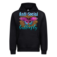 Black Western Anti-Social Butterfly Urban Hoodie - LillyAllenDesigns
