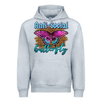 Heather Grey Western Anti-Social Butterfly Urban Hoodie - LillyAllenDesigns