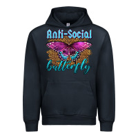 Navy Western Anti-Social Butterfly Urban Hoodie - LillyAllenDesigns