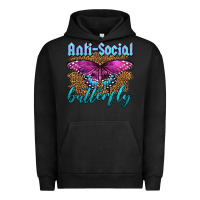 Pigment Black Western Anti-Social Butterfly Urban Hoodie - LillyAllenDesigns