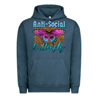 Pigment Midnight Navy Western Anti-Social Butterfly Urban Hoodie - LillyAllenDesigns