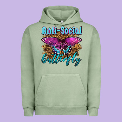 Western Anti-social Butterfly Urban Hoodie Designed By Lillyallendesigns