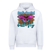 White Western Anti-Social Butterfly Urban Hoodie - LillyAllenDesigns