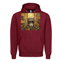 Burgundy shih tzu Zipper Hoodie - Unal Design