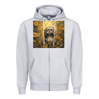Heather Grey shih tzu Zipper Hoodie - Unal Design