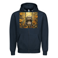 Navy shih tzu Zipper Hoodie - Unal Design