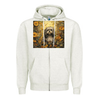 Oatmeal Heather shih tzu Zipper Hoodie - Unal Design