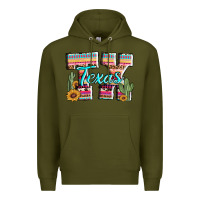 Army Green texas tx aztec cactus leopard Premium Hoodie - AdoDesignShop