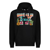 Black texas tx aztec cactus leopard Premium Hoodie - AdoDesignShop