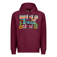 Burgundy texas tx aztec cactus leopard Premium Hoodie - AdoDesignShop