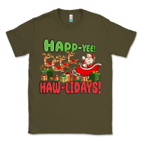 Army Green happ yee haw lidays Classic Tee - MaliasSmallBusiness
