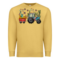 Antique Gold 4th of july tractor Premium Sweatshirt - CowGirlArtShop