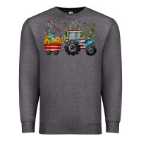 Charcoal Heather 4th of july tractor Premium Sweatshirt - CowGirlArtShop
