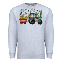 Heather Grey 4th of july tractor Premium Sweatshirt - CowGirlArtShop