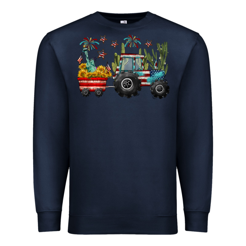 4th Of July Tractor Premium Sweatshirt by CowGirlArtShop | Teevron