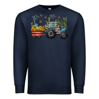 Navy 4th of july tractor Premium Sweatshirt - CowGirlArtShop