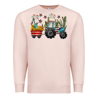 Pale Pink 4th of july tractor Premium Sweatshirt - CowGirlArtShop