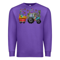 Purple 4th of july tractor Premium Sweatshirt - CowGirlArtShop