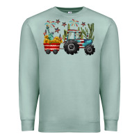 Seafoam 4th of july tractor Premium Sweatshirt - CowGirlArtShop