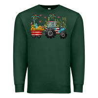 Sports Green 4th of july tractor Premium Sweatshirt - CowGirlArtShop