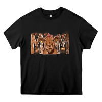 Black Rodeo Mom Cow Heavy Core Tee - CowhideDigitalArt
