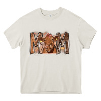 Cream Rodeo Mom Cow Heavy Core Tee - CowhideDigitalArt