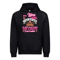 Black As A Libra Girl I Was Born With My Heart On My Sleeve And A Mouth Urban Hoodie - Jasminsmagicworld