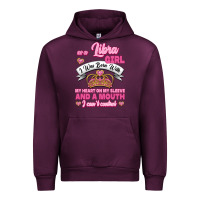 Mauve Wine As A Libra Girl I Was Born With My Heart On My Sleeve And A Mouth Urban Hoodie - Jasminsmagicworld