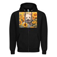 Black westie Zipper Hoodie - Unal Design