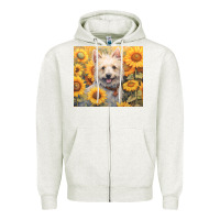 Oatmeal Heather westie Zipper Hoodie - Unal Design