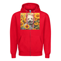 Red westie Zipper Hoodie - Unal Design