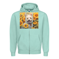Seafoam westie Zipper Hoodie - Unal Design