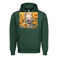 Sports Green westie Zipper Hoodie - Unal Design