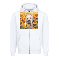 White westie Zipper Hoodie - Unal Design