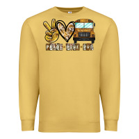 Antique Gold peace love bus Premium Sweatshirt - CowhideDigitalArt