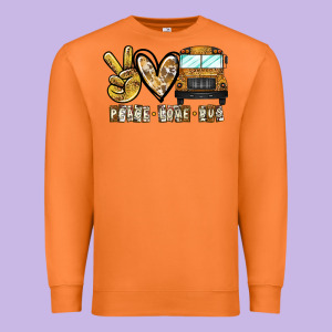 Peace Love Bus Premium Sweatshirt Designed By Cowhidedigitalart