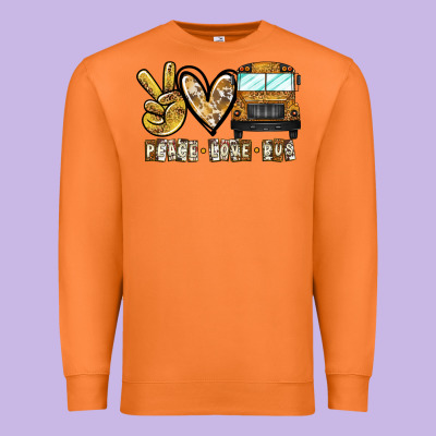 Peace Love Bus Premium Sweatshirt Designed By Cowhidedigitalart