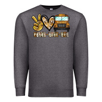 Charcoal Heather peace love bus Premium Sweatshirt - CowhideDigitalArt
