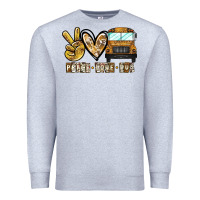 Heather Grey peace love bus Premium Sweatshirt - CowhideDigitalArt
