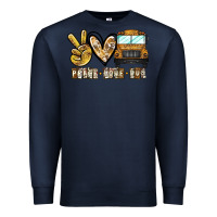 Navy peace love bus Premium Sweatshirt - CowhideDigitalArt