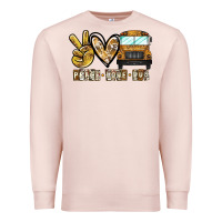 Pale Pink peace love bus Premium Sweatshirt - CowhideDigitalArt