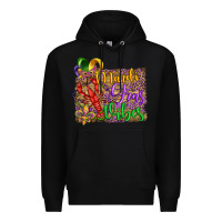 Black mardi gras vibes crawfish mask and fleur de lis Premium Hoodie - Artiststas