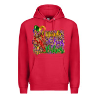 Cardinal mardi gras vibes crawfish mask and fleur de lis Premium Hoodie - Artiststas