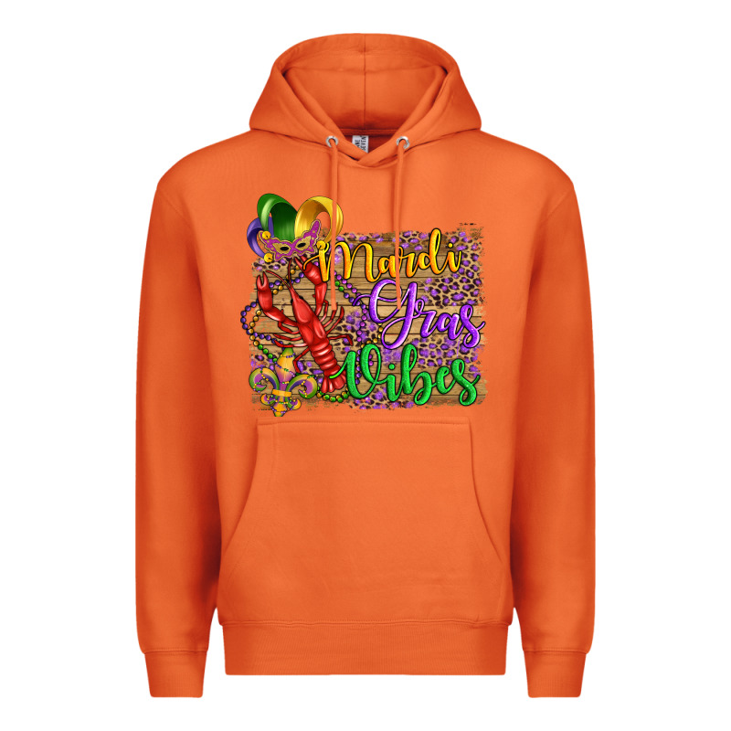 Mardi Gras Vibes Crawfish Mask And Fleur De Lis Premium Hoodie by Artiststas | Teevron