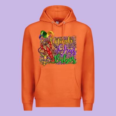 Mardi Gras Vibes Crawfish Mask And Fleur De Lis Premium Hoodie Designed By Artiststas