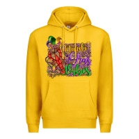 Lemon mardi gras vibes crawfish mask and fleur de lis Premium Hoodie - Artiststas