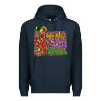Navy mardi gras vibes crawfish mask and fleur de lis Premium Hoodie - Artiststas