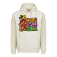 Oatmeal Heather mardi gras vibes crawfish mask and fleur de lis Premium Hoodie - Artiststas