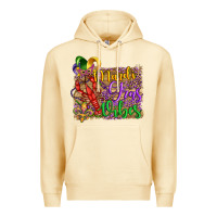 Pina Colada mardi gras vibes crawfish mask and fleur de lis Premium Hoodie - Artiststas