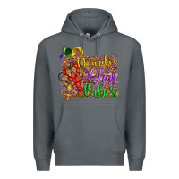 Rock mardi gras vibes crawfish mask and fleur de lis Premium Hoodie - Artiststas